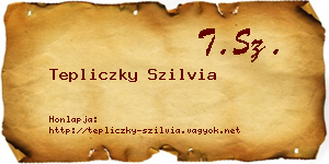 Tepliczky Szilvia névjegykártya